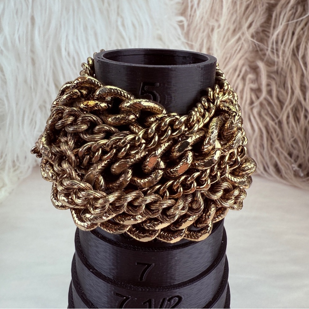 Vintage, super heavy, chunky chain, magnet closure, wide band bracelet - Picture 10 of 11